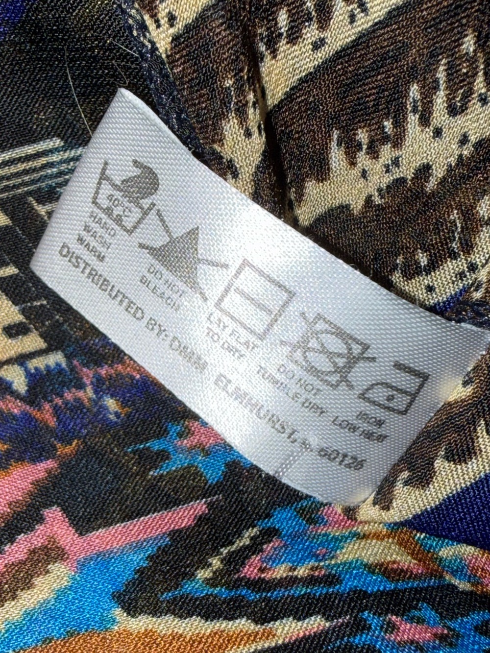 Boho Floral & Geometric Kimono Wrap - Black & Blue - Picture 5 of 5